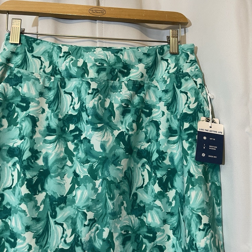 NWT Tommy Bahama Golf Skort Skirt S Teal Green Floral Print‎ UPF O2